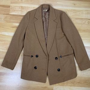 Korean Brand Wool Blend Blazer Tan